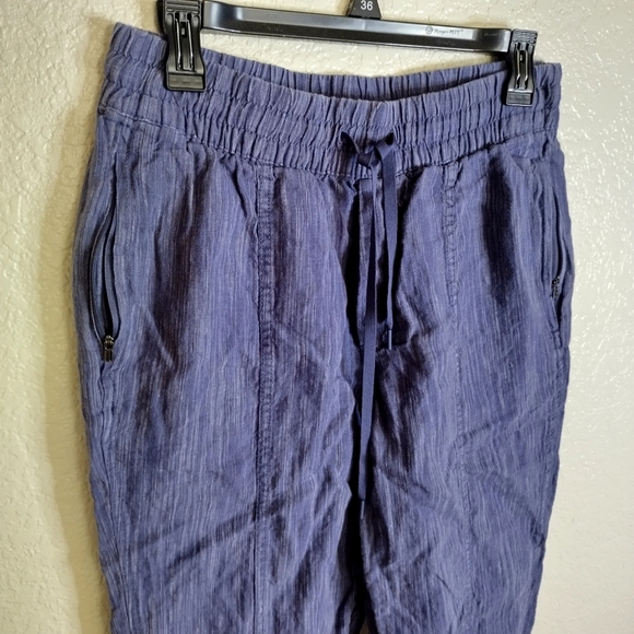 Athleta Retreat Linen Ankle Pant Raining Violet Sz S - Picture 3 of 9